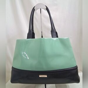 Kate Spade Mint Green Patent Leather Black Bow Chelsea Park